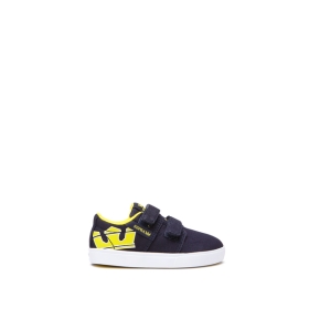 Supra Kids TODDLER STACKS II V Navy/Yellow/white Low Top Shoes | CA-29260